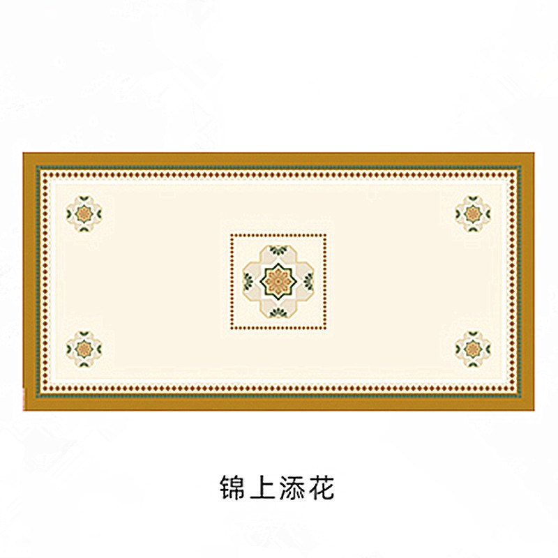 轻奢复古经典简约棕黄色居家客厅多用途防水防油皮革PU花卉餐桌垫