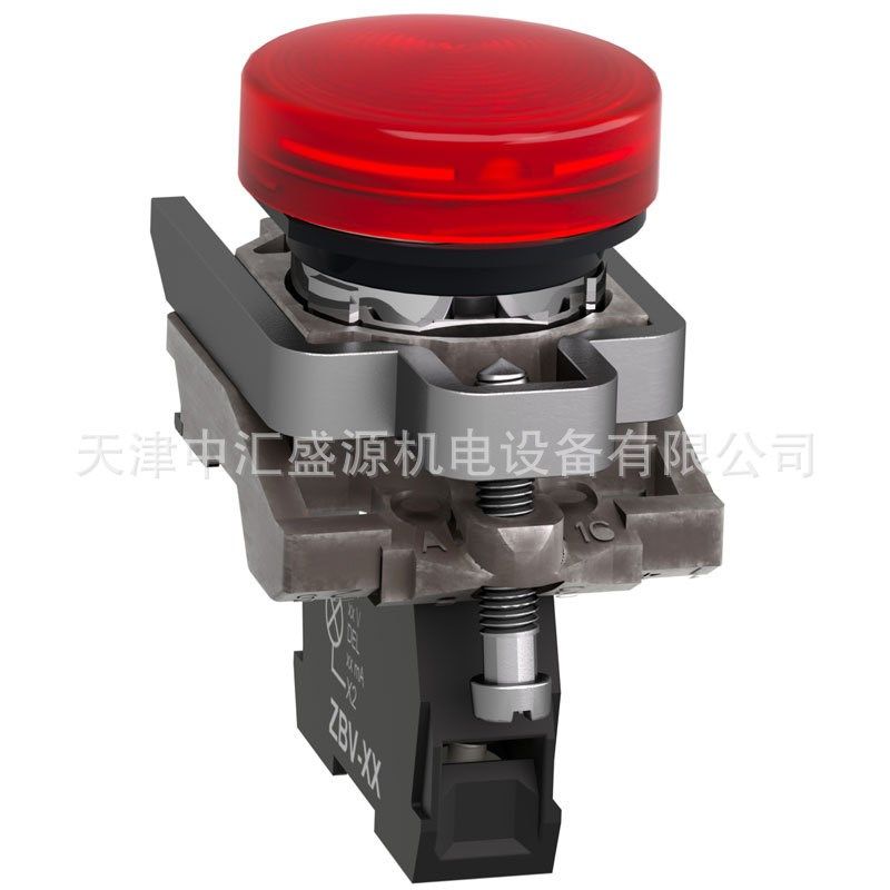 XB4BV64=ZB4BV6+ZB4BV04红色250VAC指示灯22mm圆形指示灯XB4BV64