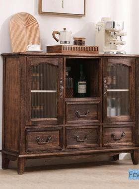 莱澳餐厅多功美能家97673用酒柜实木物茶边柜式餐边客厅储柜欧式