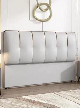 025款床头软包2简约现代实木科板技新布靠背皮落79774地超薄床头