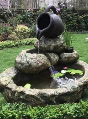 流花园假山水喷泉景水台装饰摆件造景61290循环户外室内自动鱼池