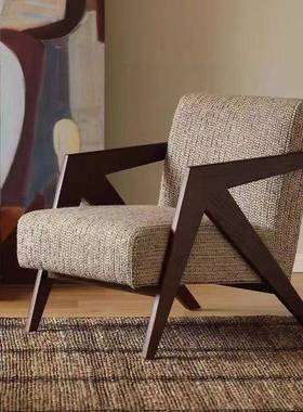 查德人沙发法式中理古客单厅阳台休闲椅子实木椅设计师懒人沙PBW