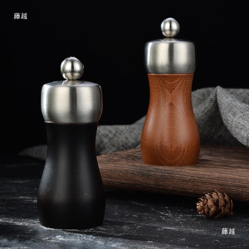 日式胡椒棒铁板烧黑椒研磨调味瓶花椒磨椒家用商用手胡动磨盐thsd
