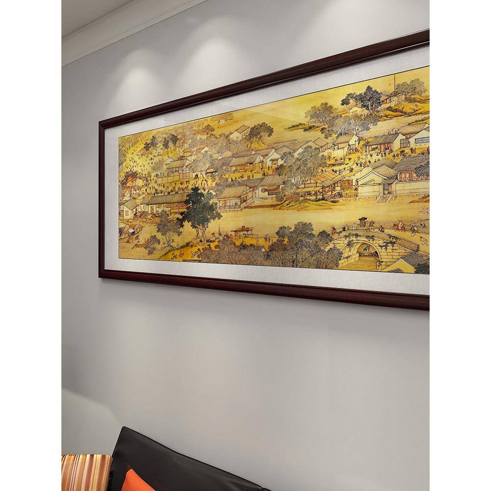 清明66aa幅上河图国画新中大式客厅装画茶室书房酒店堂横挂画饰复