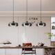 餐厅吊灯现代简约桌灯餐意式 灯轻奢感玻l璃三头吧台饭厅中山e5110