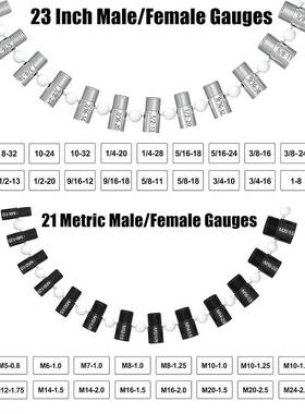 4件串螺规母螺栓4螺尺纹测量规寸查找器识别标准制公英94849制热