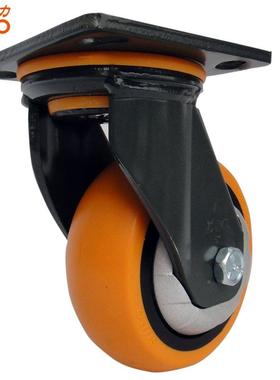 向荣工9业脚寸墨绿支架活动橙色聚氨酯轮5环保轮单IZF轮载轮重20K