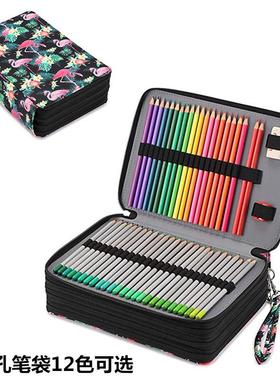 孔新大容量PU铅笔袋生文具包20款0学美术绘画QWH收纳包笔帘