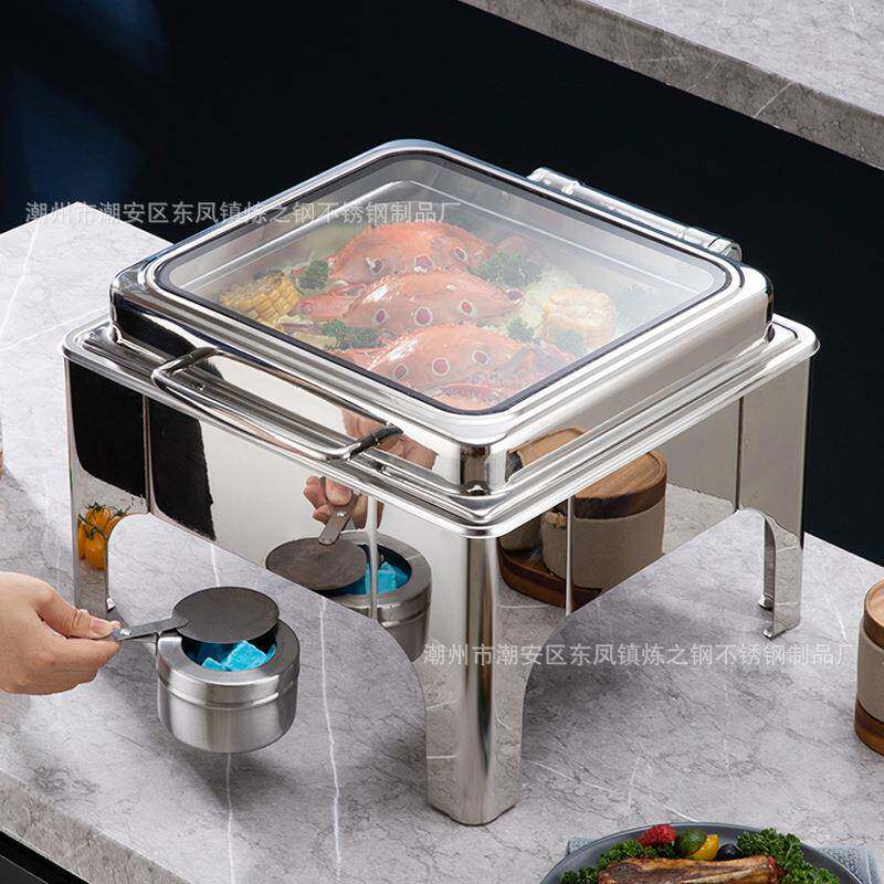 不钢助餐炉酒自店餐电加热保温炉厅长方形可视翻锈盖商用OLS布菲