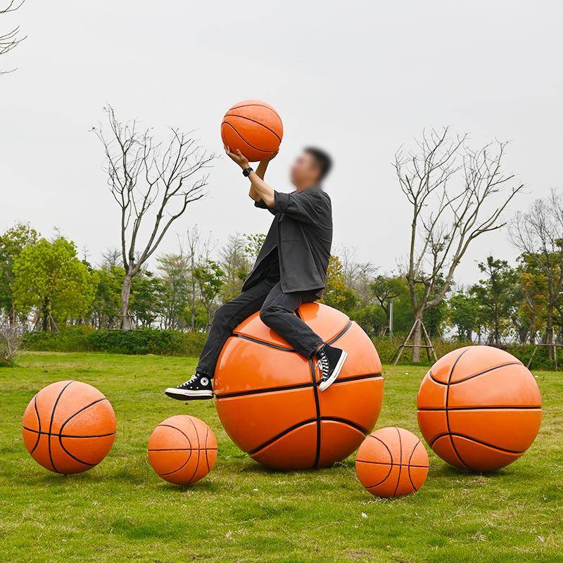 饰户外草坪装仿真足球摆件球学校公园玻璃钢JH-0028篮排球园林雕