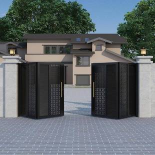 铝合金门户铁外农村门围电墙花园门别墅庭大院门动折叠门车库无品