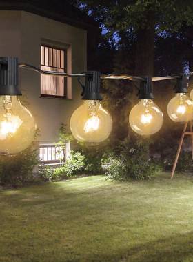 工外厂直销英规G4NEI0户暖庭院灯串透明玻灯璃光钨丝圆球50FT50灯