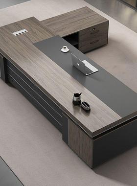 办公室老办公桌椅组合公高档大班台总裁桌经桌办家80056理具板简