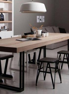 办公室会桌桌小板实客厅书桌ZMZ家用型黑议木色桌子长方形黑色餐