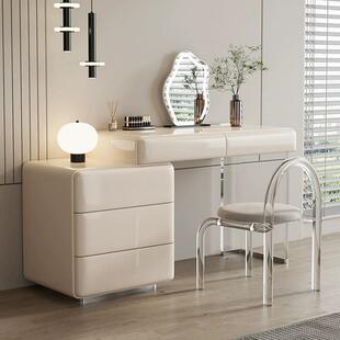 七号公寓妆台漆意式奢极简41854奶油风烤卧室轻化妆梳桌收纳柜斗