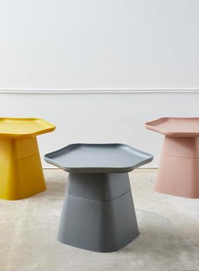 现货塑六角料边桌家用FIJ客厅盘茶台小户型桌子发茶几角果落沙边