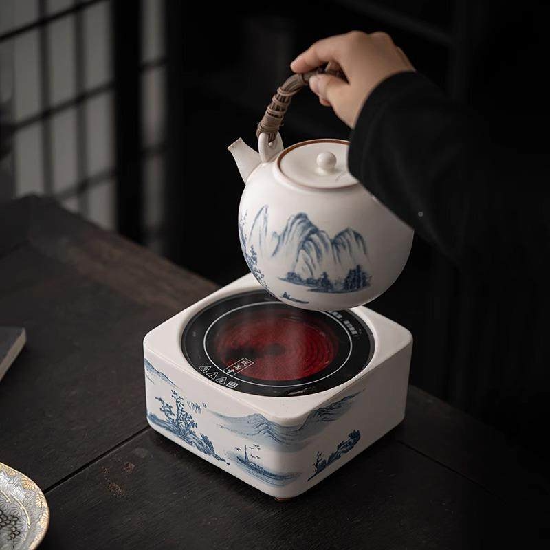 德化侧陶电陶炉梁瓷壶tssc0009把壶煮茶提壶烧水壶泡茶器煮茶器围