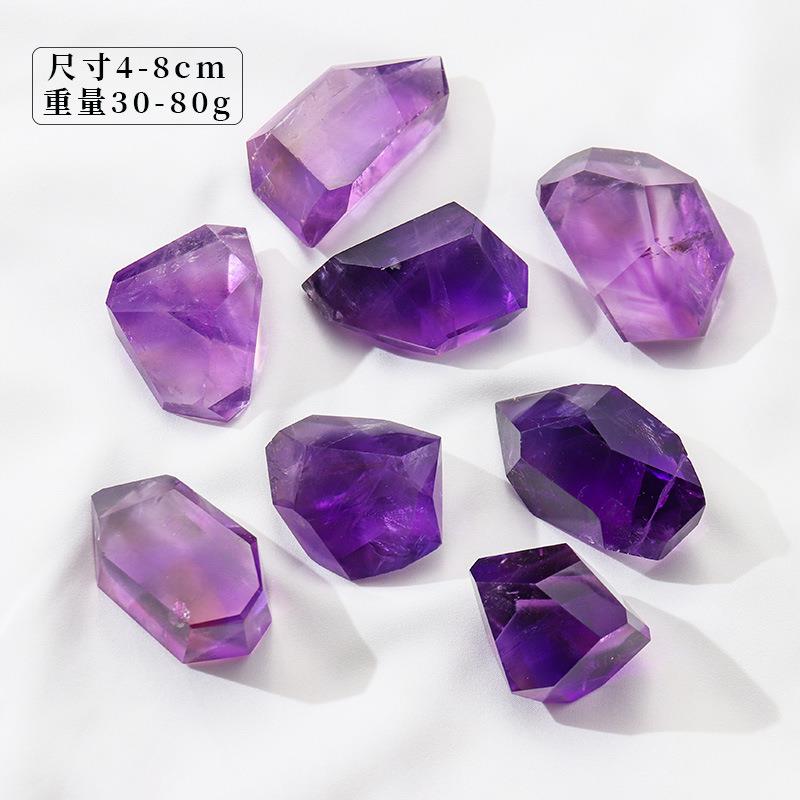 热销天然巴西紫水何晶几体原石矿立方体水晶石家SSB居摆紫件