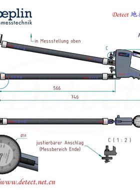 H12测150针式内卡规德国K指ROEPLIN大尺寸深内孔径卡规IDSRN60150