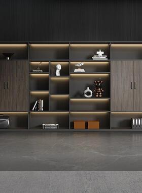 文柜资料柜书柜老板办公室背景柜隔件断柜木档案质柜纳柜OOG储物