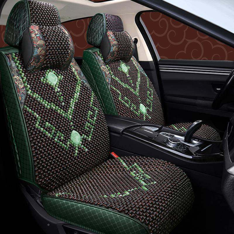 汽车木珠坐垫夏季凉垫高通端全包珠子围座GDT套简约商务风原用木