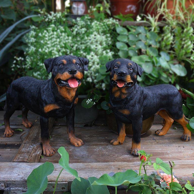 外院装TB666150饰狗摆庭件室花园看家落地大型罗威犬纳模型雕塑树