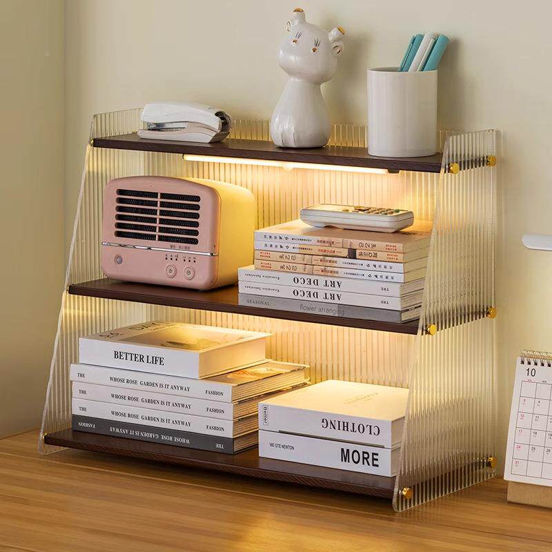 儿YPM童桌面书置物架架书柜书上的置物架简易小书架厅书房客收桌