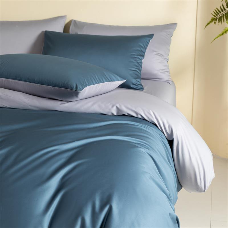 100支长绒纯件色四件套全纯棉棉床单被WEILIAN套棉三套厂家极简