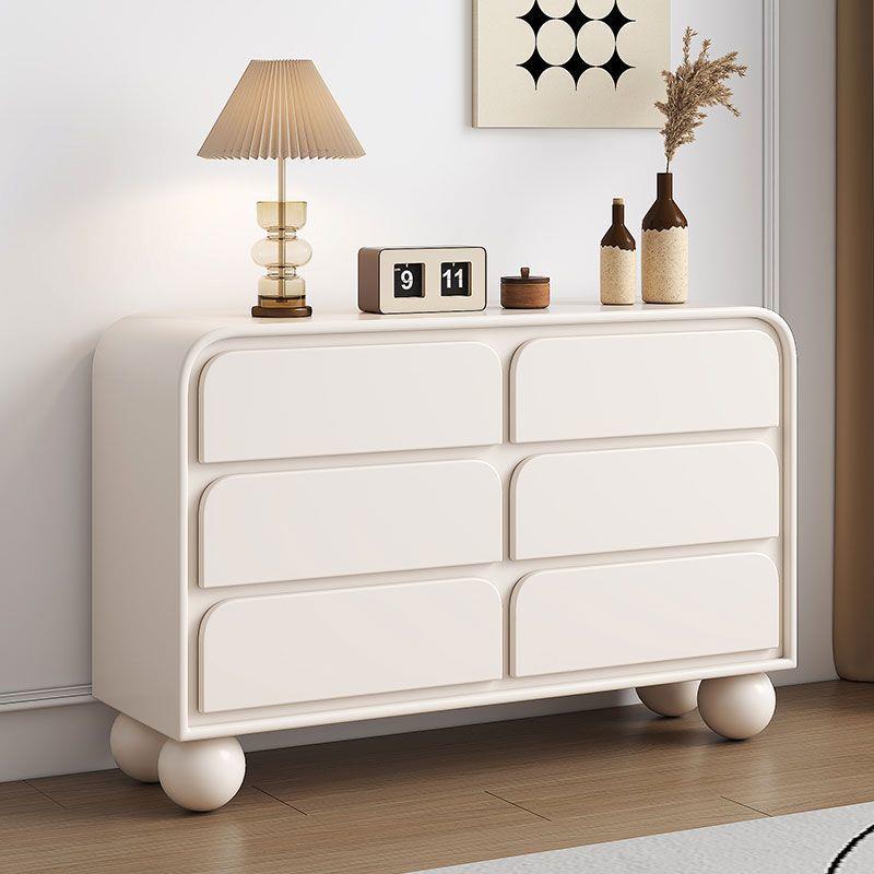 LfE奶油风斗漆柜客厅卧室YLJ烤落地置物柜法式边柜物柜储抽屉柜简