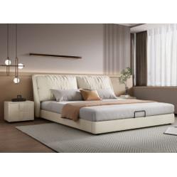 奶风皮床现代简约网红卧小主户型科技布床储双84600物人大油床