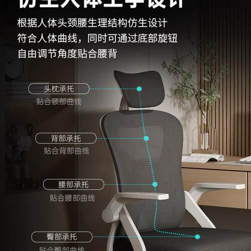 人体工学椅脑椅家电用办公椅舒适坐生电学竞椅卧室椅子可003躺座