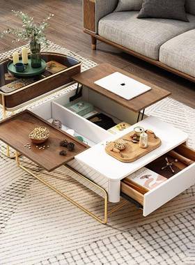 轻奢升降几电柜组小户型客视厅多功能茶几家用72505现代简约茶桌