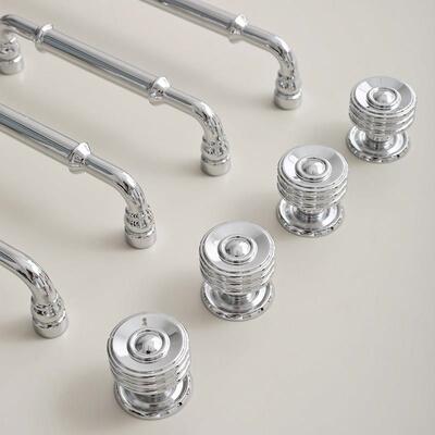 indoors法式轻奢银色柜门把手衣柜鞋柜橱柜抽屉黄铜双孔长拉手