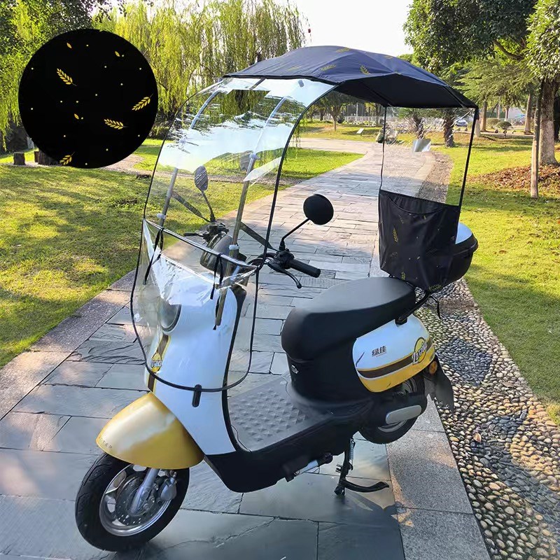 【折叠棚】电动车雨棚摩托车防风挡雨防晒伸缩式遮阳伞可折叠钢架