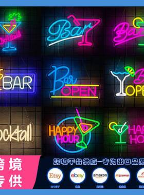 字霓虹亚MRE克装力发光鸡尾酒吧氛围灯字母造型饰灯创意l灯ed灯