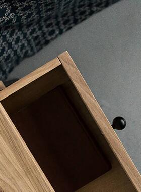 美式复yzy-304桃古头铁艺床头柜卧易室边角柜胡色床头柜简小型实