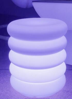 热店销LE发光螺ED-CS235纹D凳子甜圈变色氛围防水七彩凳子多甜功