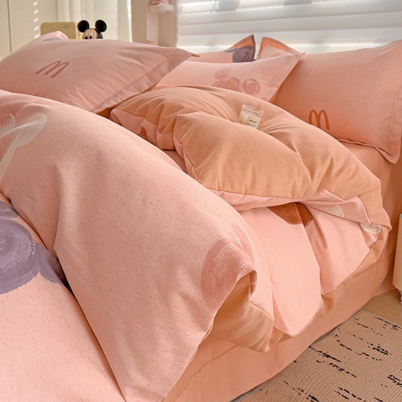 A类纯棉磨毛床上件用品四套棉全秋季被套被罩床单三件套UAZ冬床笠