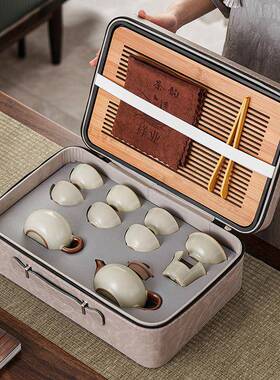 套大露营茶户外喝茶装备壶茶盘随身F97MS8ST行茶R^旅行具套装便携