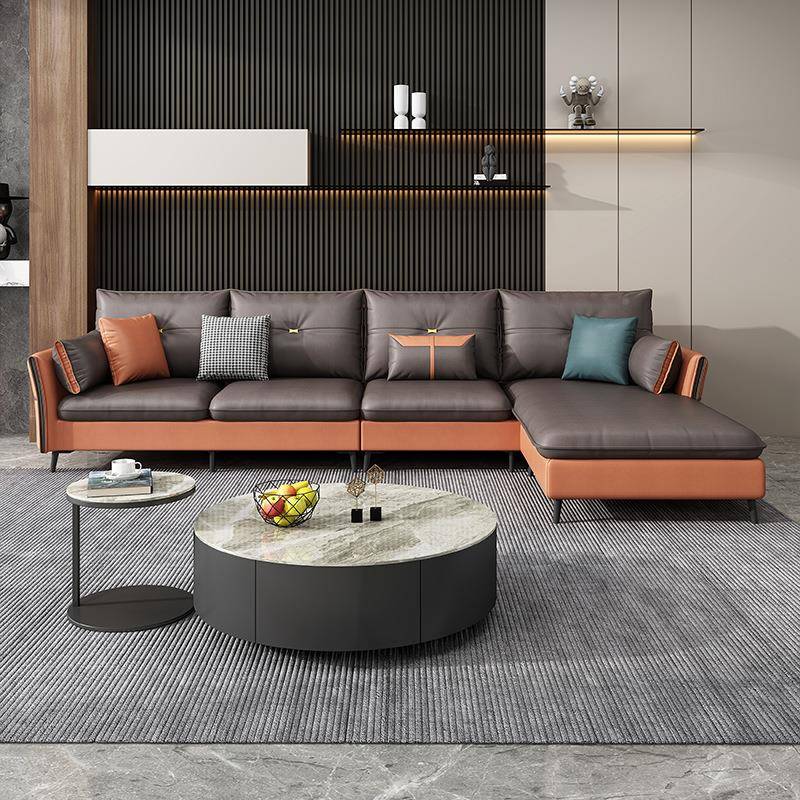 XIK现代客厅三家用轻现四人贵妃科技布沙发组合意式简约转代奢角