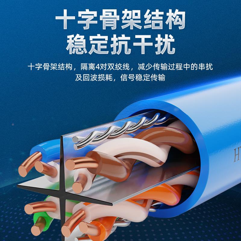 高室网络线3兆00米超六6类网线千家用电脑宽带监控工程双QEU速屏