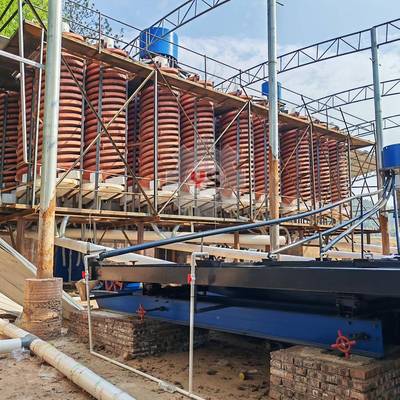 尾矿重螺旋选溜槽璃玻冲钢水式煤铁螺旋溜槽沙金矿铜铁5LL-1200矿