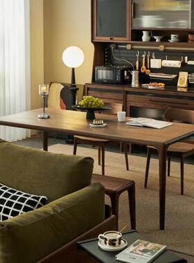 北美黑餐胡桃色实木柜一储体靠墙边酒柜茶68685水柜高柜橱柜岩板