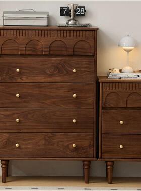 北美黑胡式桃木实RMB斗柜五木斗柜法复古收纳柜斗橱储物柜美中式