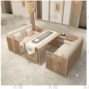 茶楼桌卡座沙发中式PHN组茶馆包厢新沙发椅合酒店大堂双人茶桌沙