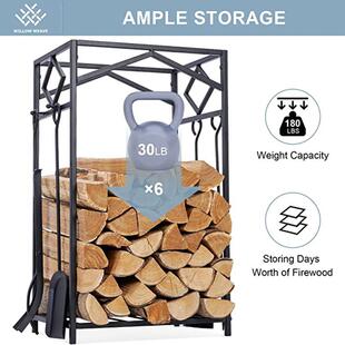 铁艺柴火架木柴架壁收炉用具欧美木材装纳架套柴火储架Firewood物