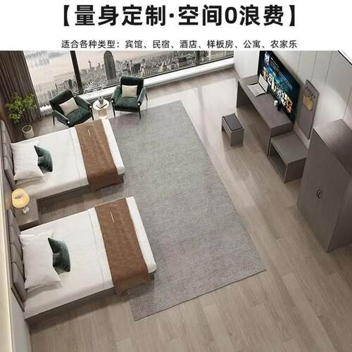 酒简店家具标间全套宾馆床现约代双人床专公寓民759宿出租房用床