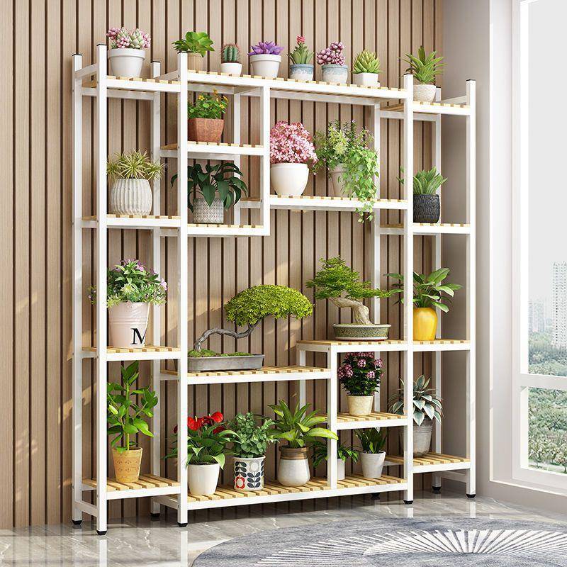 花架实木铁室阳台架外层TBD多花店展示架落地式多艺肉室内置物架