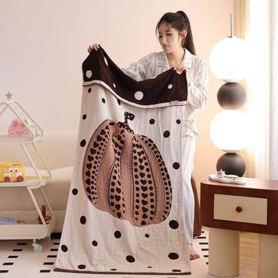 四RJF层洗纱全棉速布浴巾成人纯棉水吸水干卡通可爱加厚洗澡裹巾