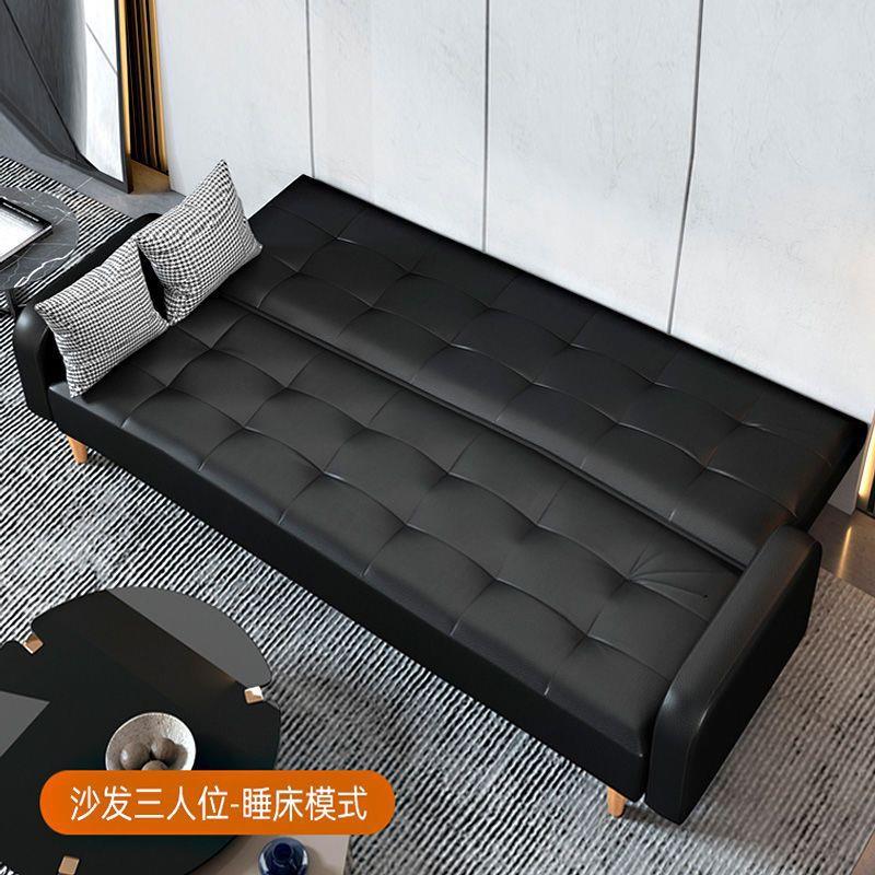 皮革客沙发床两用理多功CUD能折叠寓沙发小户型发公店厅租房皮艺